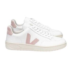 NWOT Veja V12 Sneakers, White and Rose, Size 7
